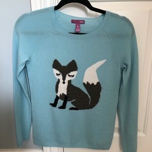 Aqua Cashmere Fox Sweater